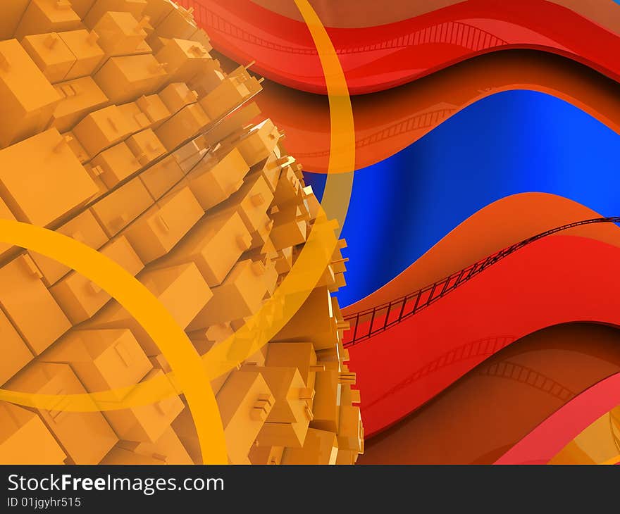 Abstract 3d illustration of colorful background. Abstract 3d illustration of colorful background