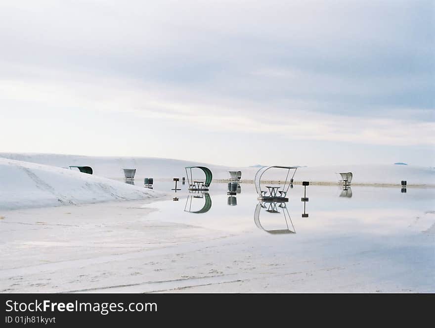 Picnic Places at White Sands,New Mexico,USA. Picnic Places at White Sands,New Mexico,USA