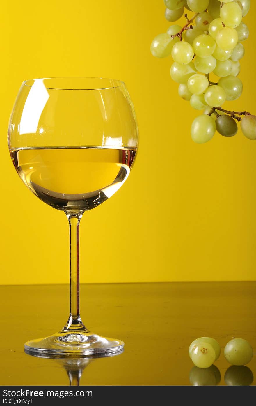 Grapes And Glass Of Wine