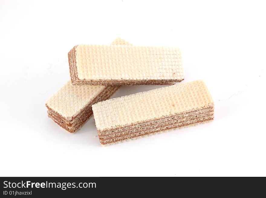 Waffles on a white background