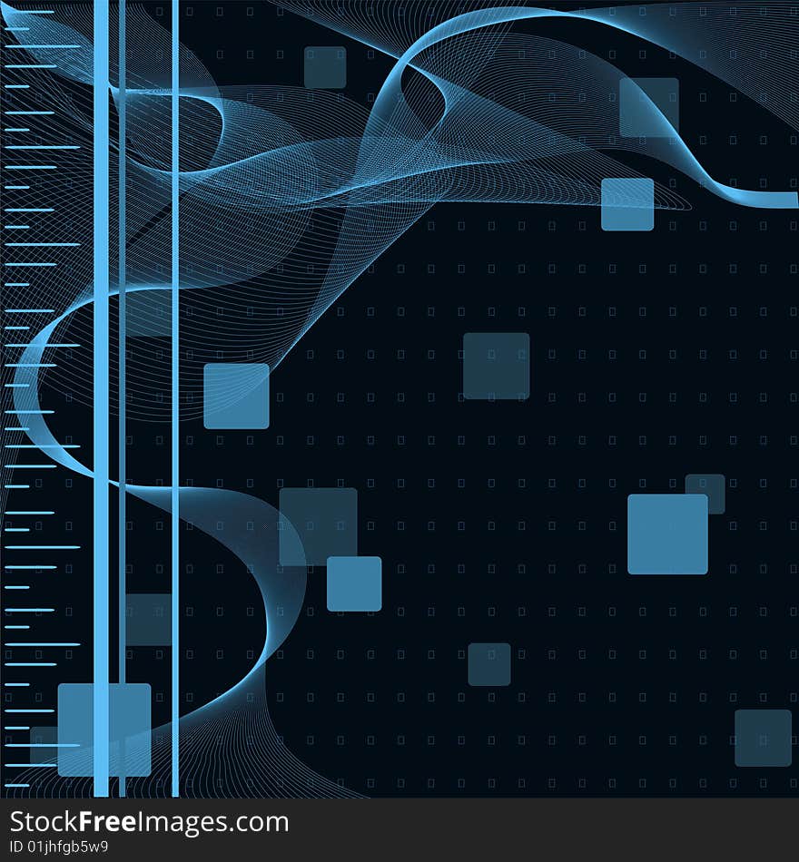 Abstract vector web background with flowing lines