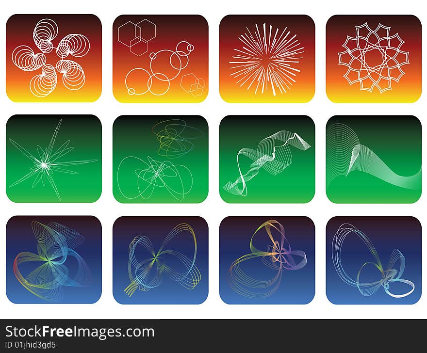 Abstract vector design elements set