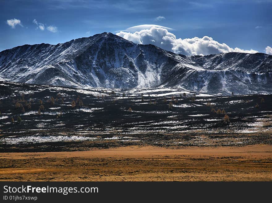 Snow mountain and clouds,tibet,china