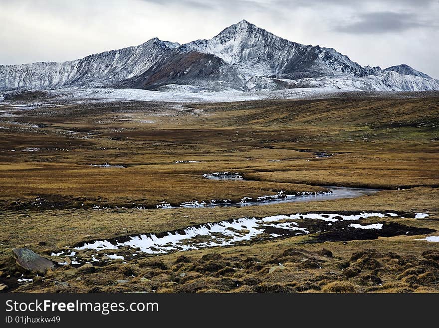 Meadow and mountains in xinjiang,china.