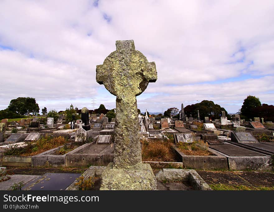 Cemetery with cross