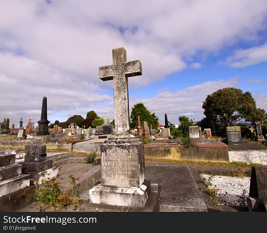 Cemetery with cross