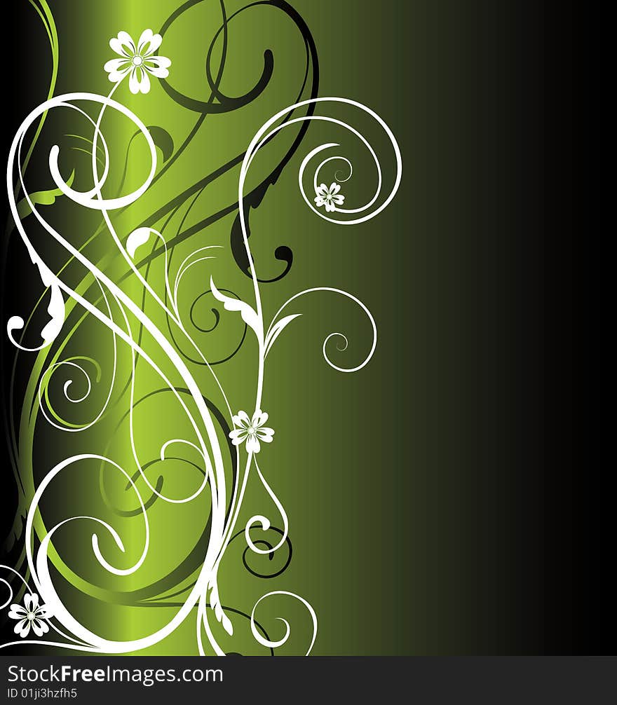 Dark green floral background