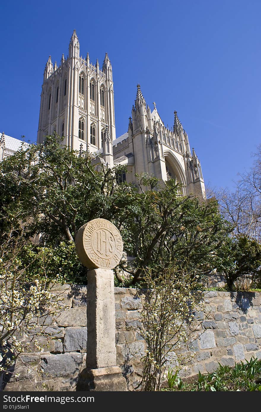 National cathedral in Washington DC captured on a sunny spring day. National cathedral in Washington DC captured on a sunny spring day.