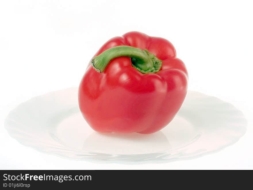 Bulgarian red pepper on plate