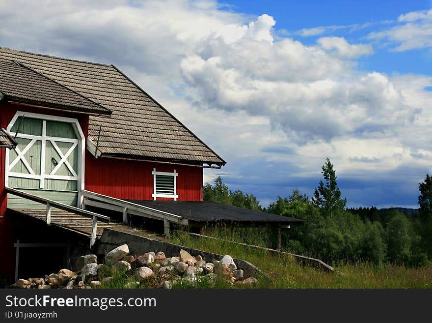 Old farm barn in beautiful nature. (Norway). Old farm barn in beautiful nature. (Norway)