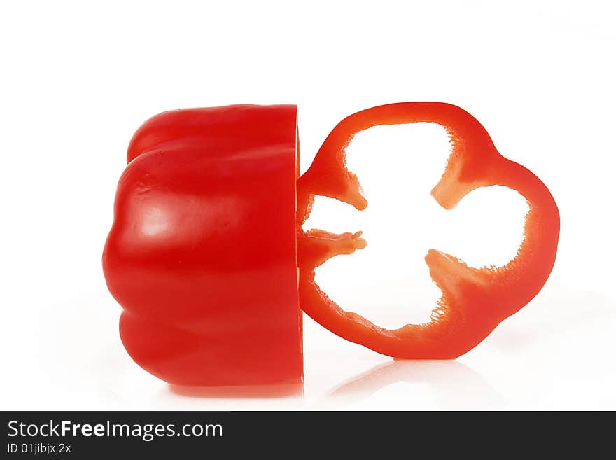 Bulgarian red pepper on plate