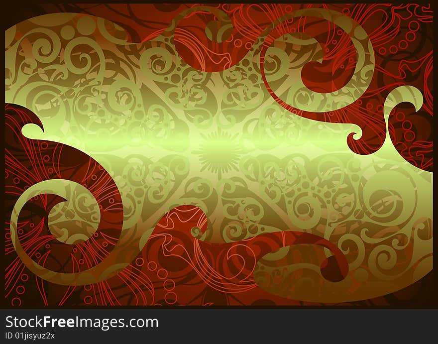 classical decor in green and red colors. classical decor in green and red colors