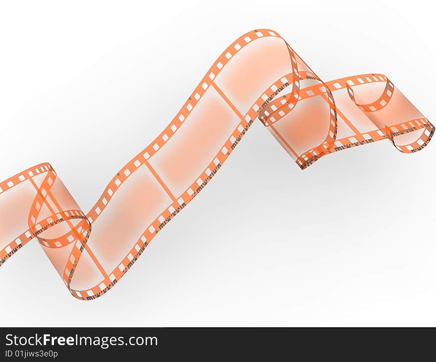 Negative film isolated on the white background