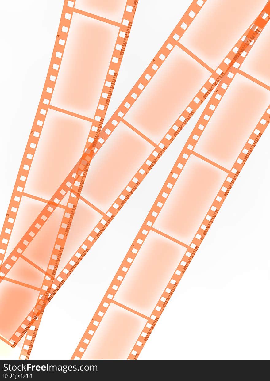 Negative film isolated on the white background