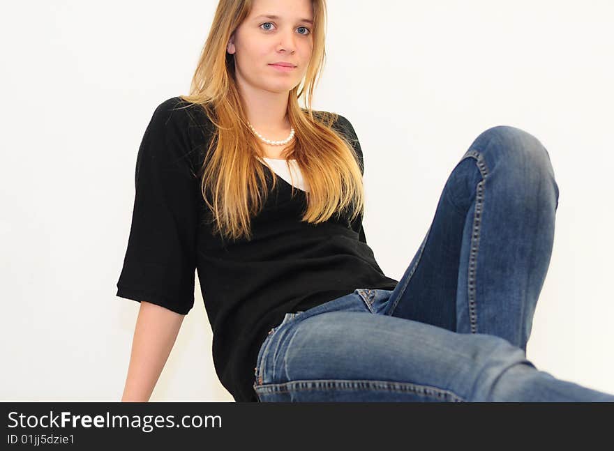 Teen with binoculars