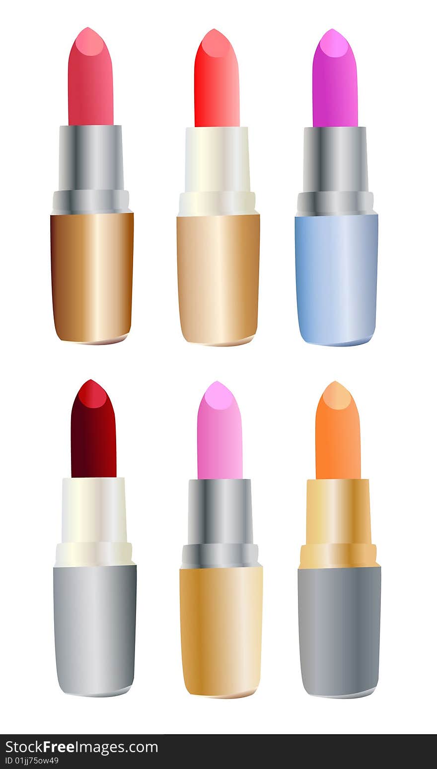 Set of colored lipsticks