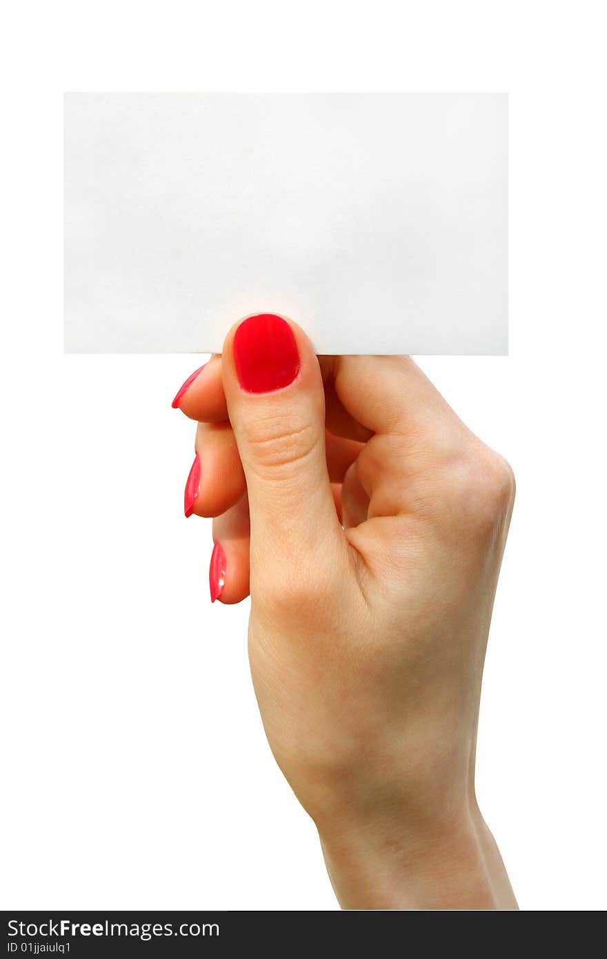 A card blank in a hand