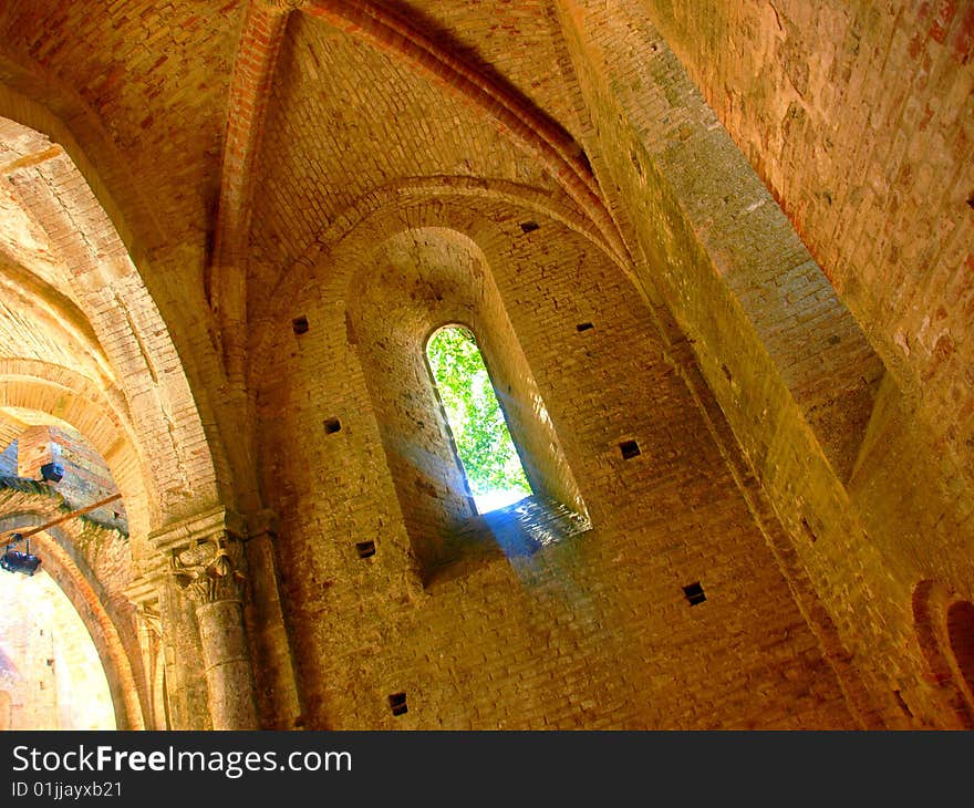 A beautiful ancient window in Italy