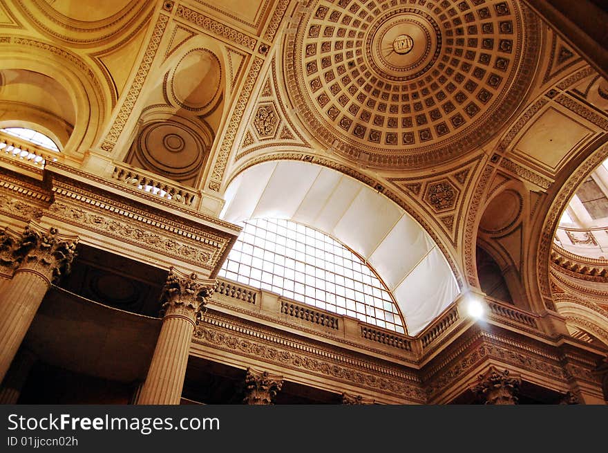 Pantheon in Paris - inside photo. Pantheon in Paris - inside photo