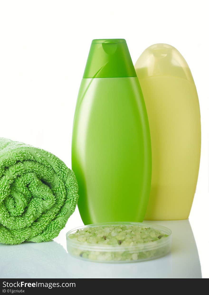 Composition from a towel and jars for perfumery