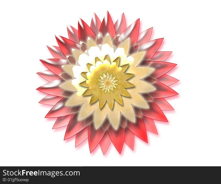 Glow flower isolated on white background