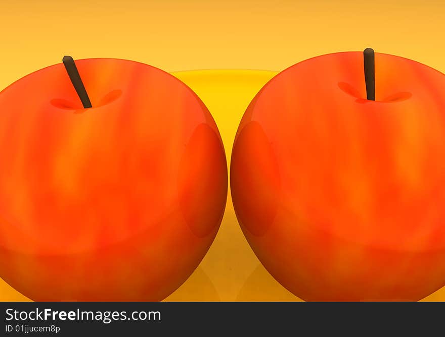 Illustration in 3d of a red apple energy. Illustration in 3d of a red apple energy