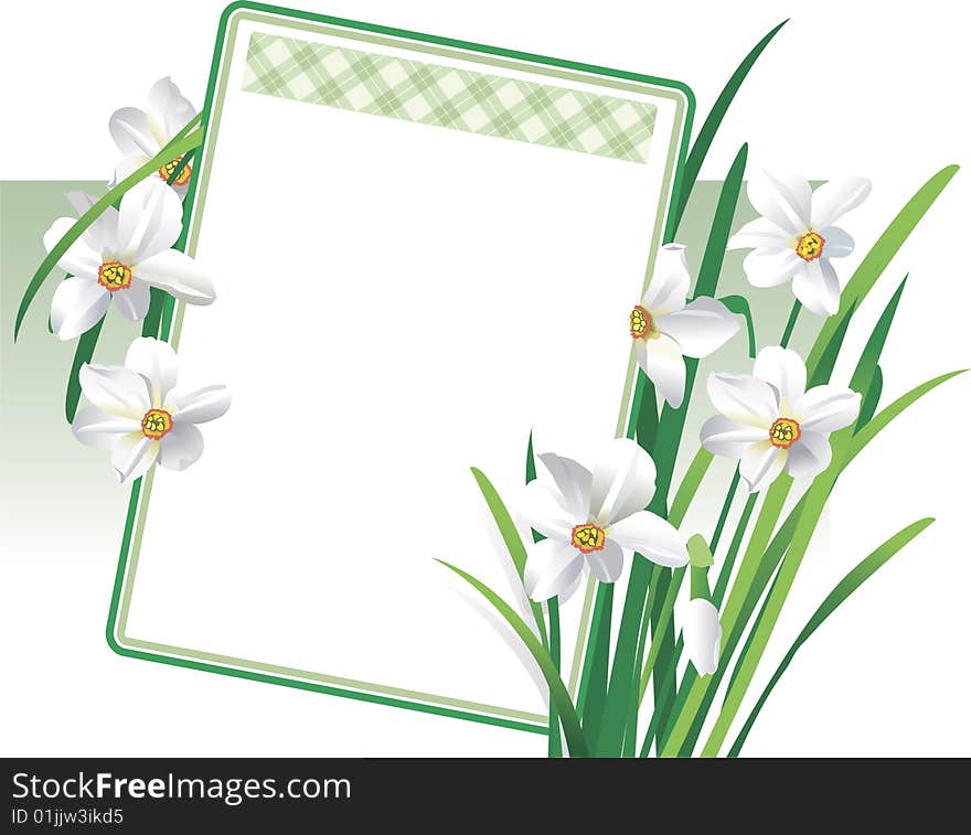 White flowers on green background. White flowers on green background