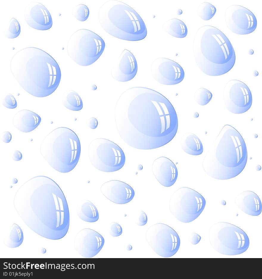 Drops, vector, isolated on white, eps 8 format