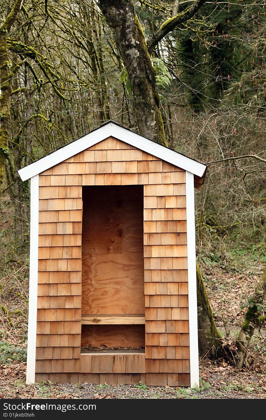 School Bus Shelter In Rural Countryside Town