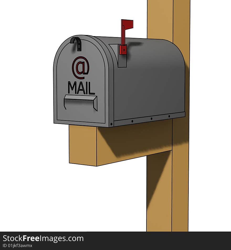 Classic american mailbox - 3d isolated illustration