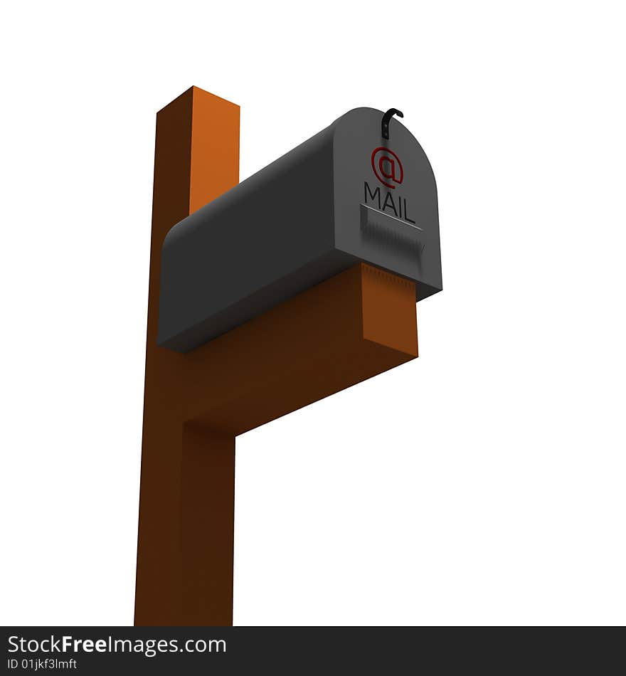 Classic american mailbox - 3d isolated illustration