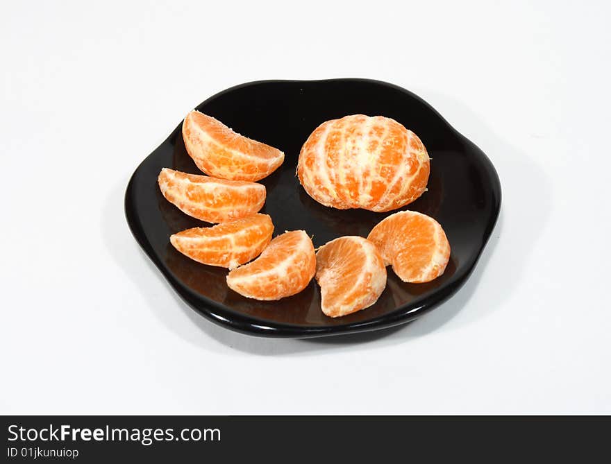 Mandarins/tangerines on white background