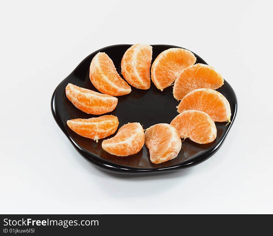 Mandarins/tangerines on white background