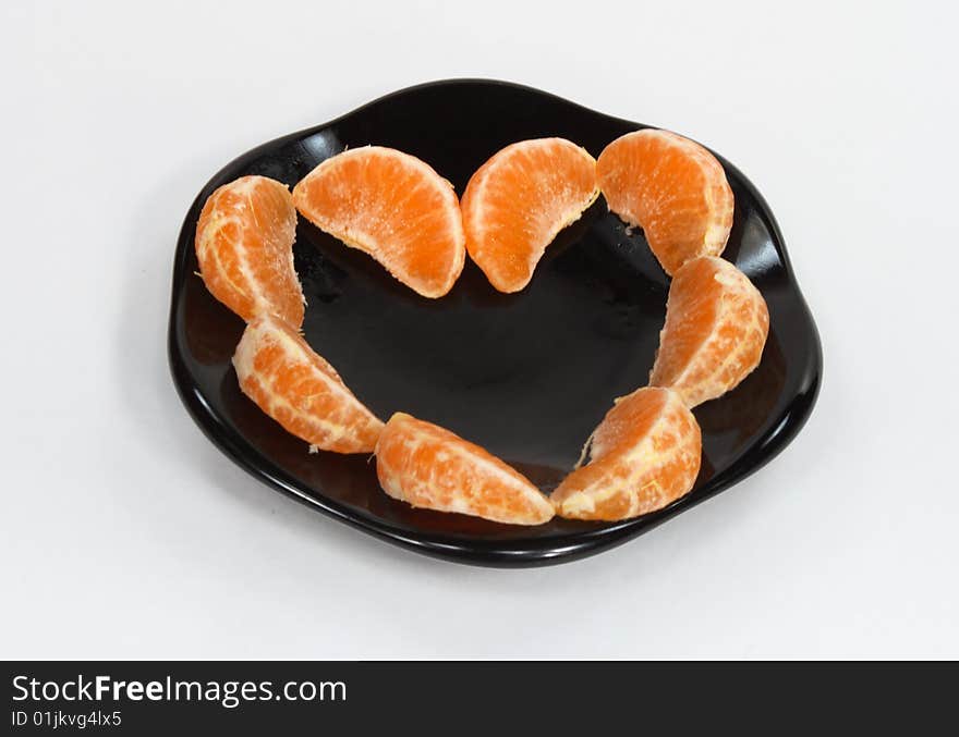 Mandarins/tangerines on white background