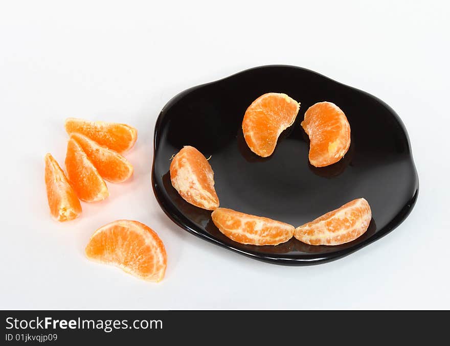 Mandarins/tangerines on white background