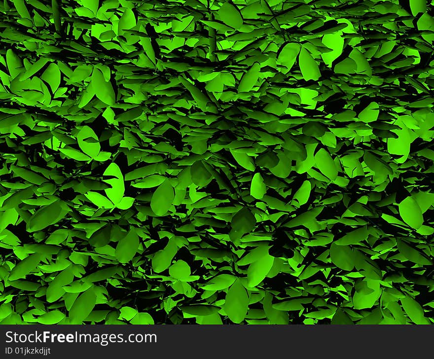 Green 3d Leaves