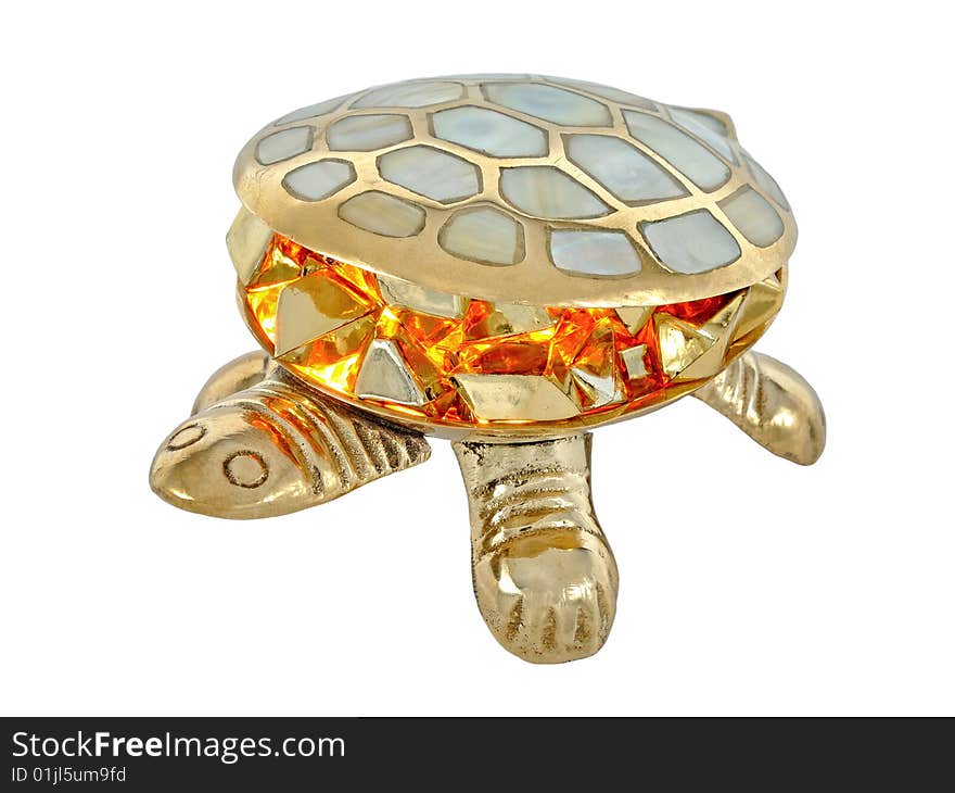 Gold turtle. Molten gold. Decoration from India. Gold turtle. Molten gold. Decoration from India.