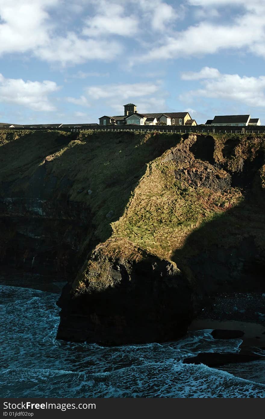 A convent on the edge of cliffs in ireland. A convent on the edge of cliffs in ireland