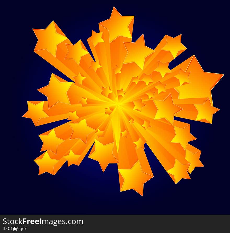 explosion of orange stars by plume