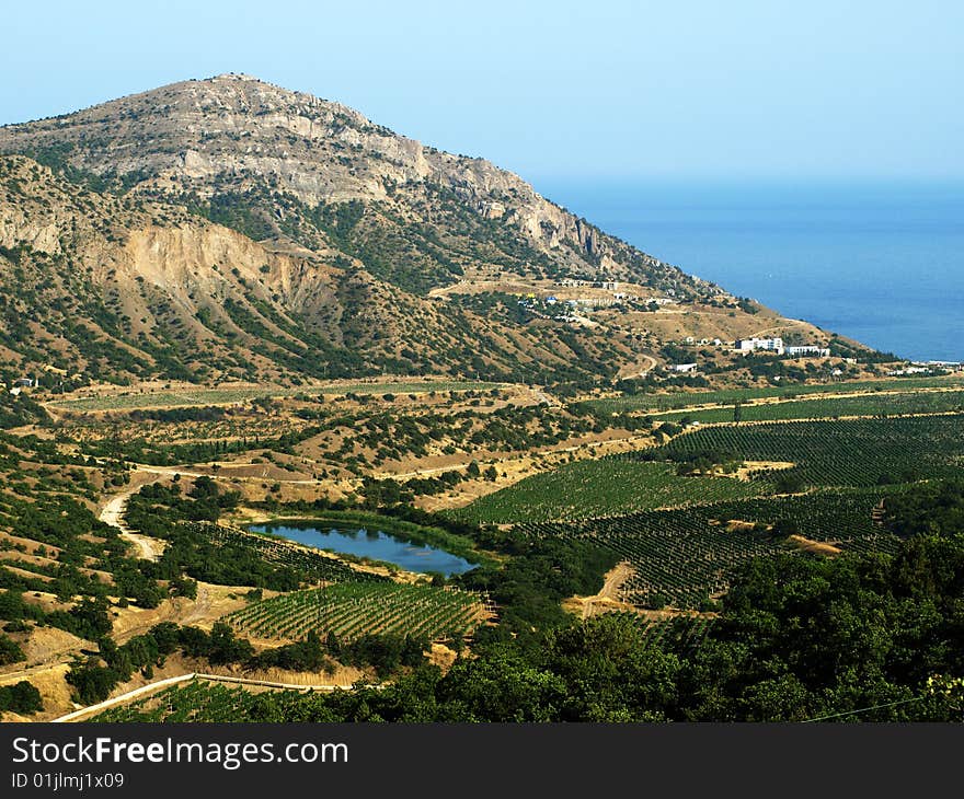 Beautiful view of the sea and mountains