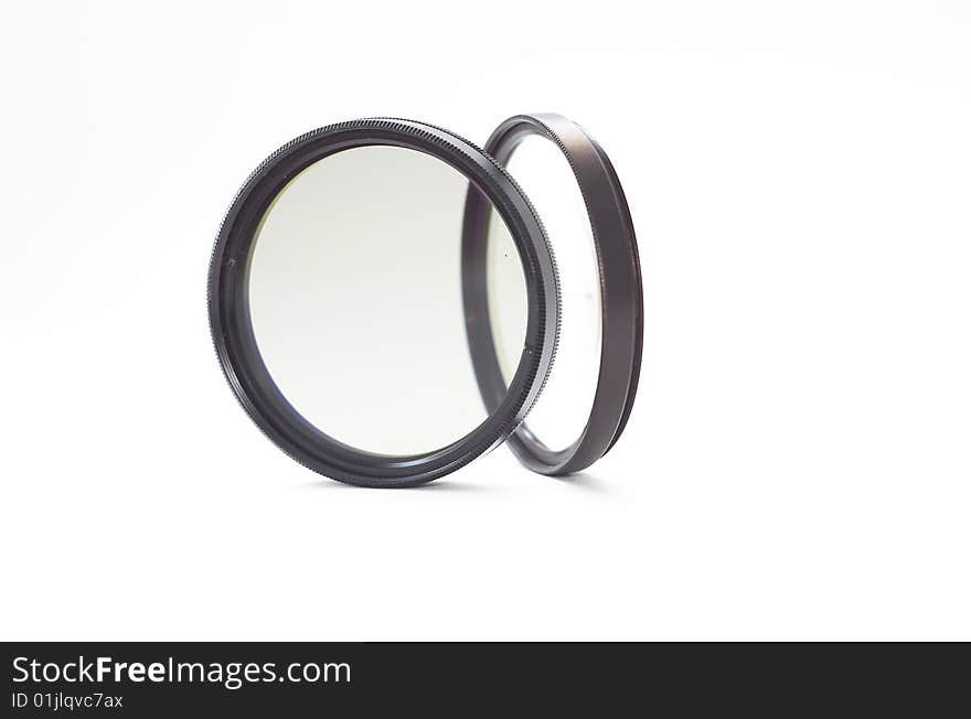 Camera Lens Filters On White