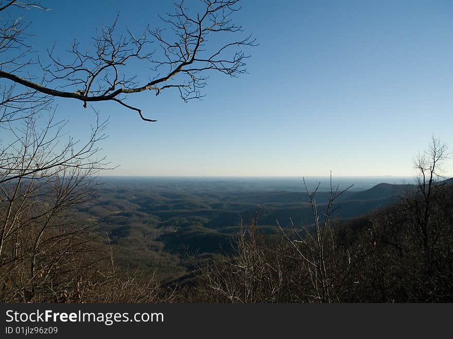 Georgia mountain vista in the afternoon from Woody Gap on the Appalachian Trail