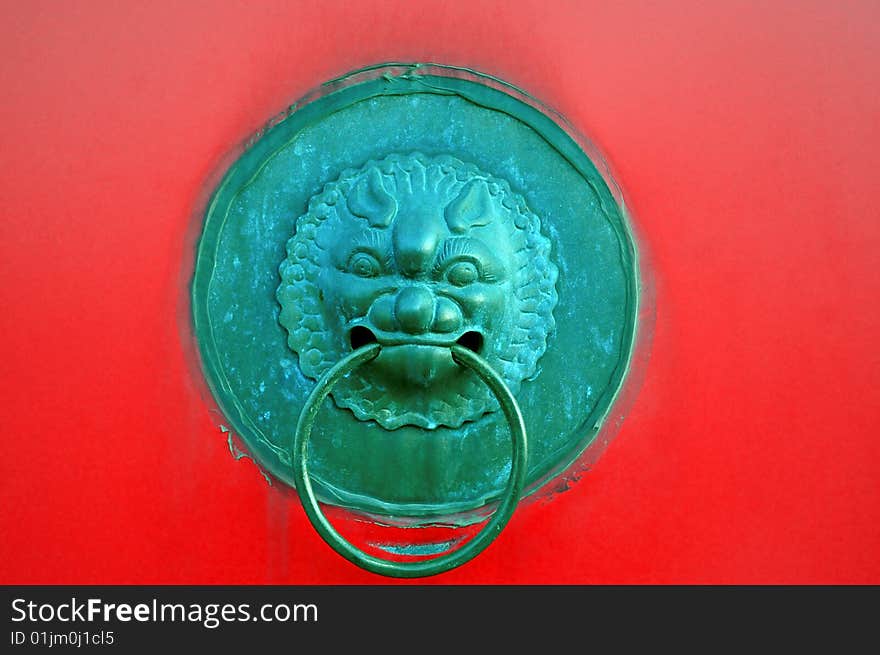 Traditional detail of a chinese door knob