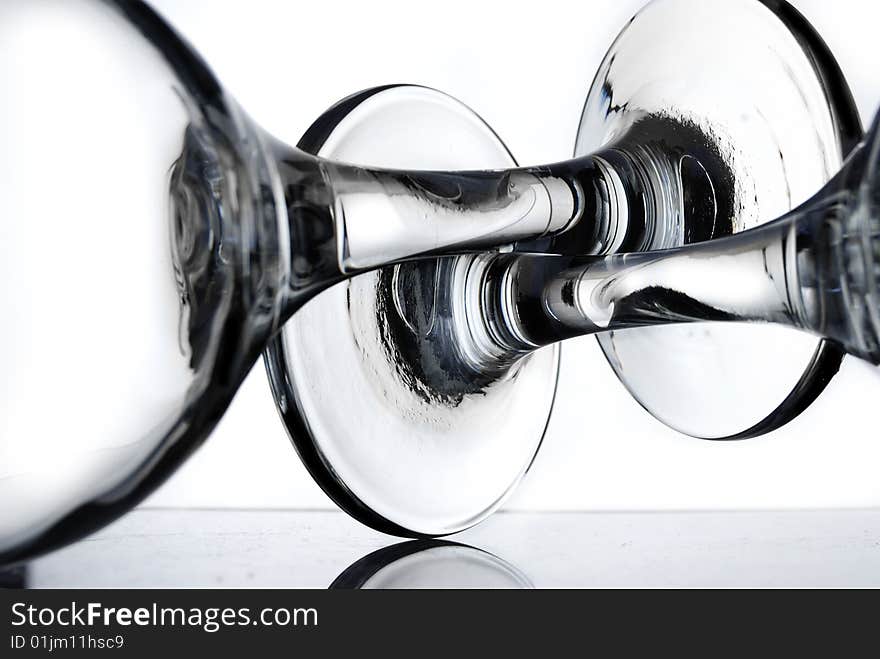 Wine glass on white background