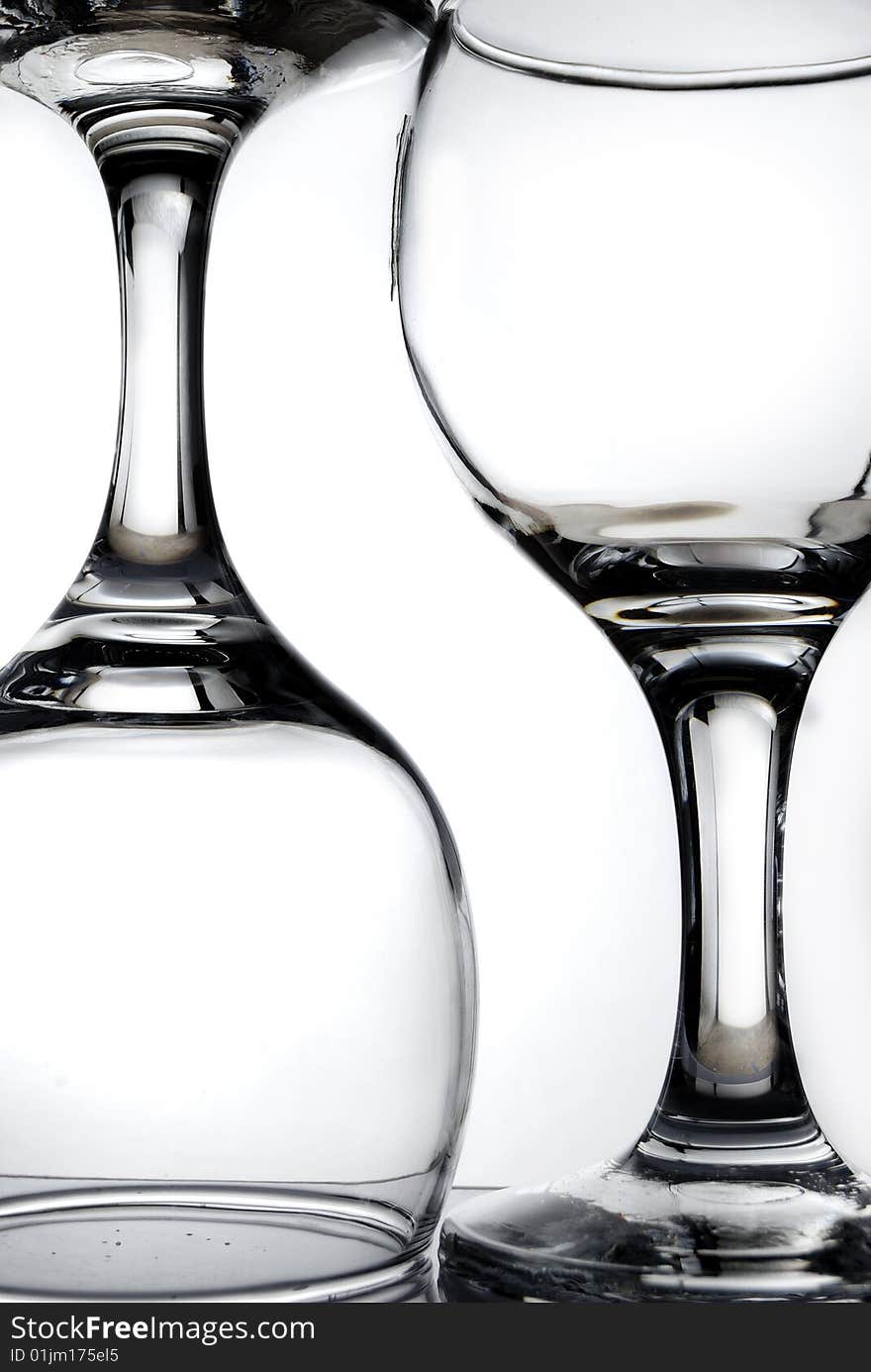 Wine glass on white background