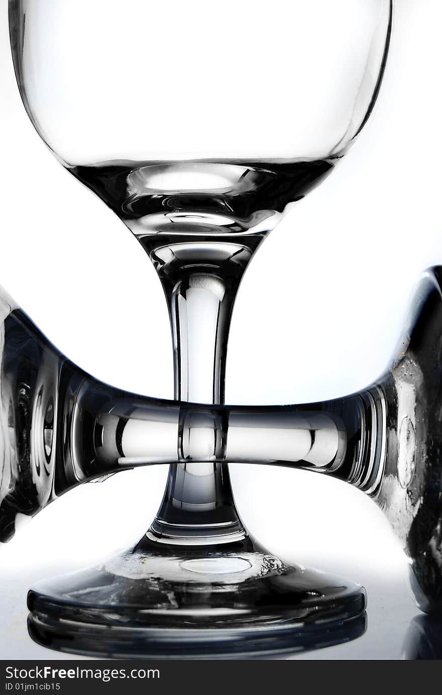 Wine glass on white background