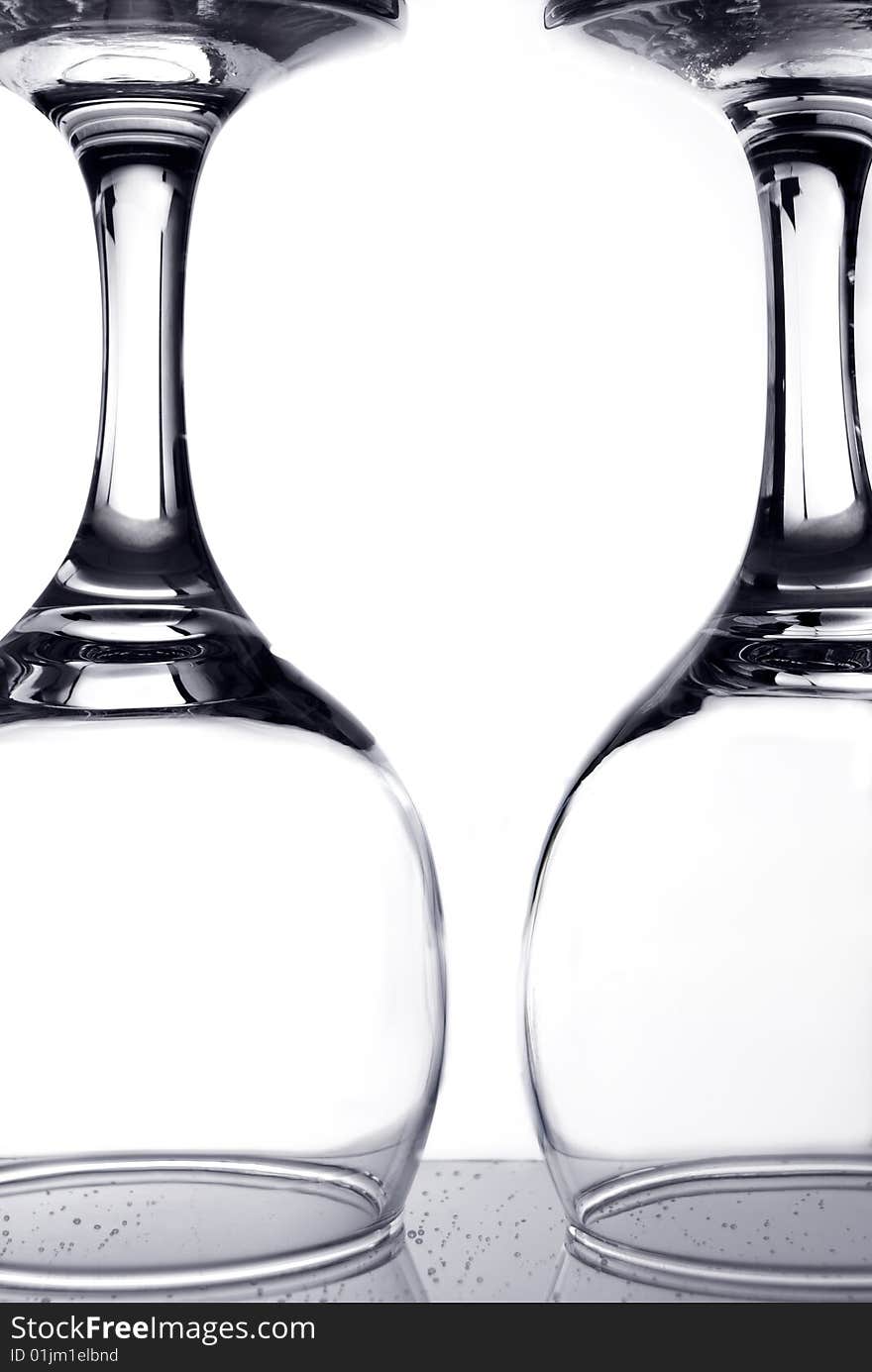 Wine glass on white background