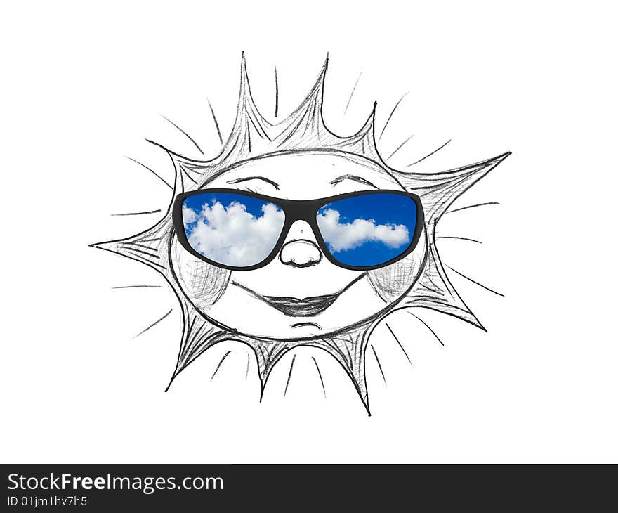 Drawing sun and sunglasses