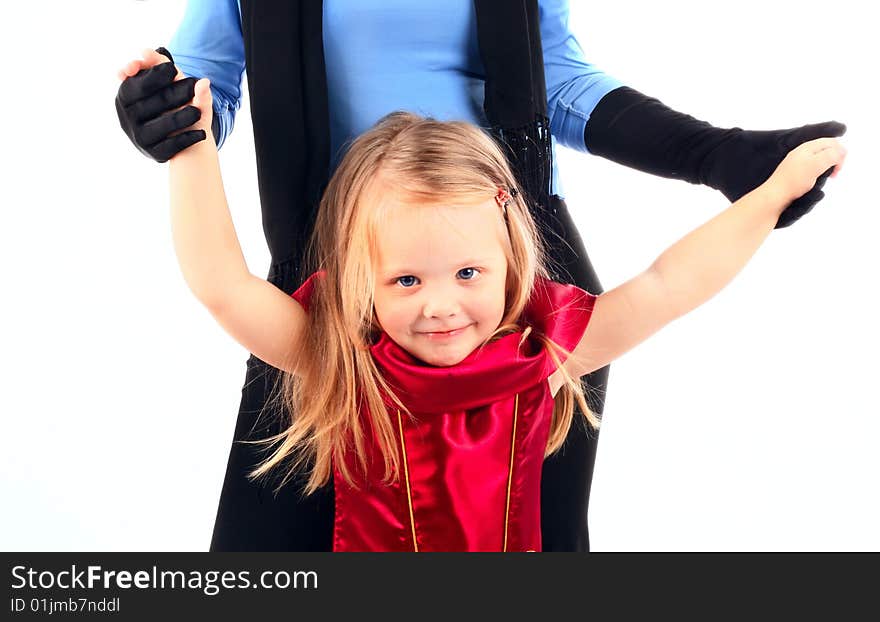 Series of images of young mum with the daughters