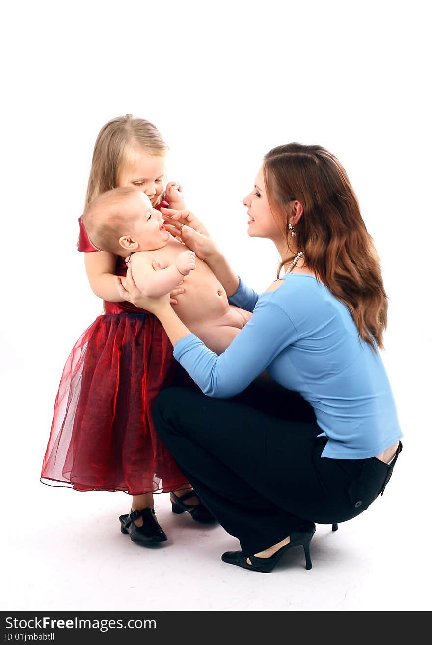 Series of images of young mum with the daughters